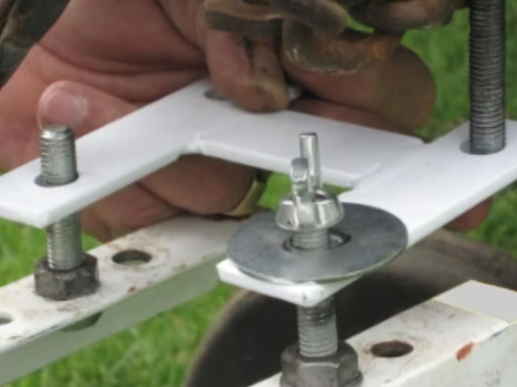 Close up shot of wingnut fasteners